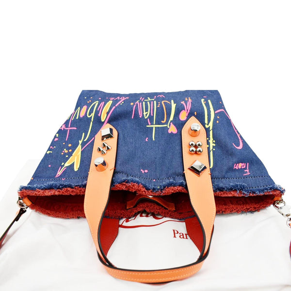 CHRISTIAN LOUBOUTIN Frangibus Small Denim Shoulder Bag Blue