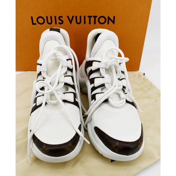LOUIS VUITTON Archlight Monogram Canvas Sneakers White Size 39