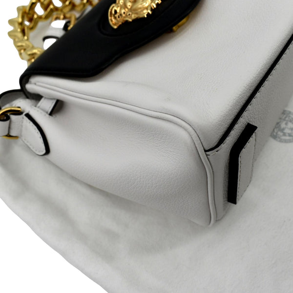 VERSACE La Medusa Leather Top Handle Shoulder Bag White