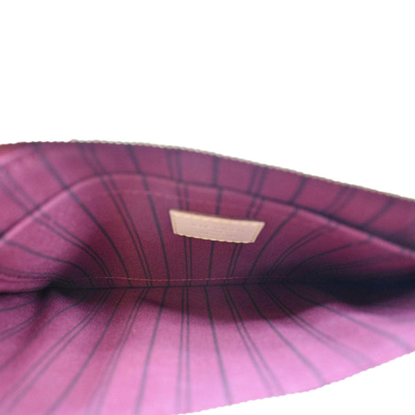 LOUIS VUITTON Neverfull Monogram Canvas Pochette Wristlet Pouch Cerise