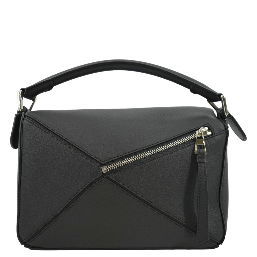 LOEWE Puzzle Small Leather Shoulder Bag Black