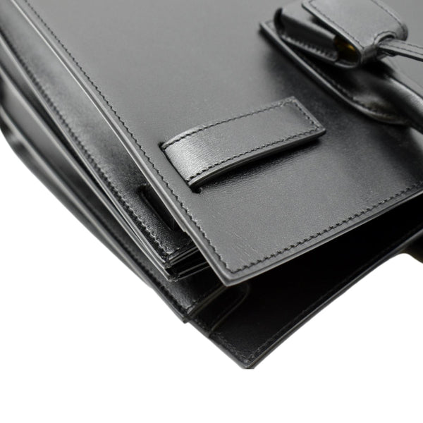 YVES SAINT LAURENT Sac de Jour Leather Satchel Shoulder Bag Black