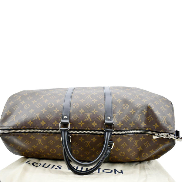LOUIS VUITTON Keepall 55 Bandouliere Monogram Macassar Travel Bag Brown