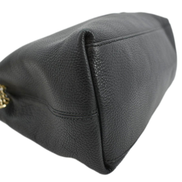 GUCCI Medium Soho Chain Pebbled Leather Tote Bag Black 536196