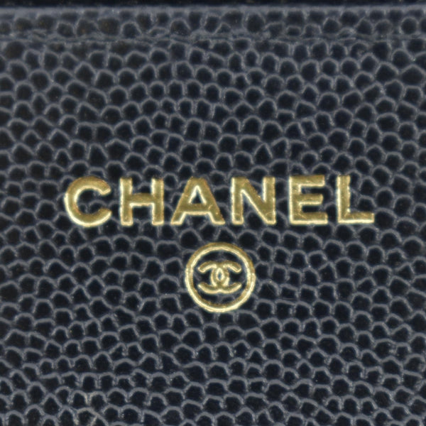 CHANEL Quilted Caviar Leather Chain Crossbody Glasses Case Bag Black