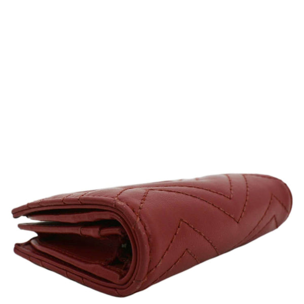 GUCCI Marmont GG Matelasse Leather Card Case Wallet Red 466492