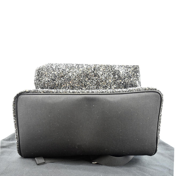 YVES SAINT LAURENT City Glitter Canvas Backpack Bag Black