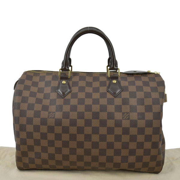 LOUIS VUITTON Speedy 35 Damier Ebene Satchel Bag Brown
