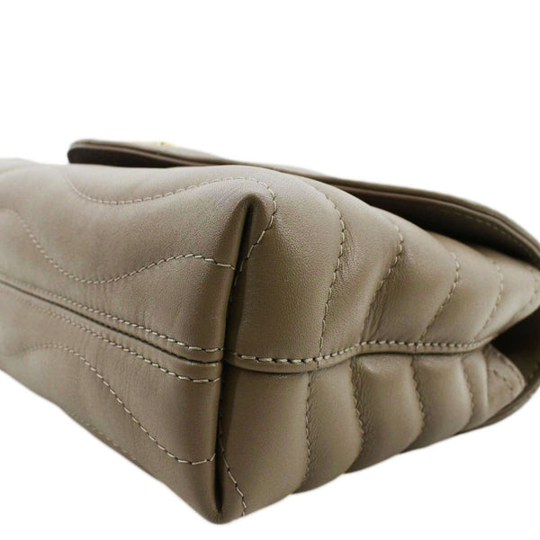 LOUIS VUITTON New Wave Chain MM Calfskin Leather Shoulder Bag Taupe