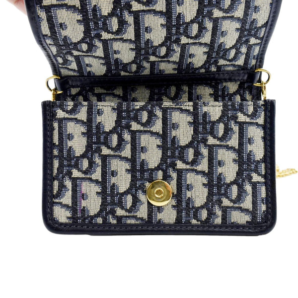 CHRISTIAN DIOR Montaigne Oblique Jacquard Pouch Navy Blue