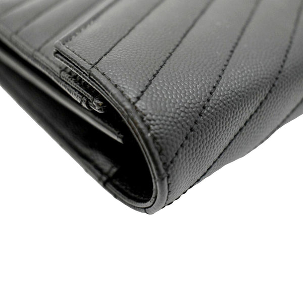 YVES SAINT LAURENT Cassandre Matelasse Chain Wallet Crossbody Bag Black