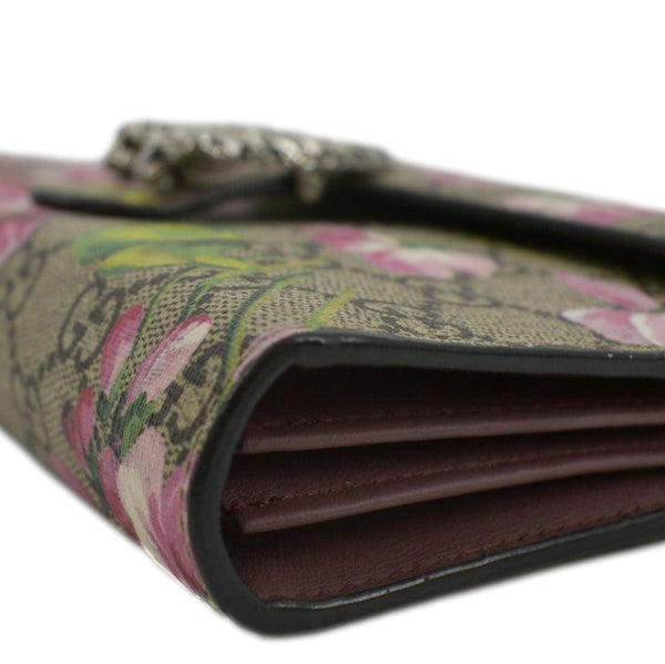GUCCI Dionysus Blooms GG Supreme Crossbody Chain Wallet Pink 401231