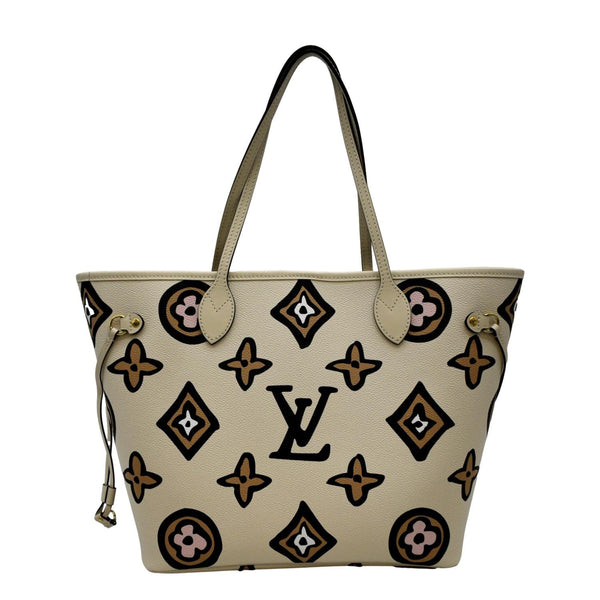 LOUIS VUITTON Neverfull MM Wild At Heart Monogram Giant Tote Bag Creme