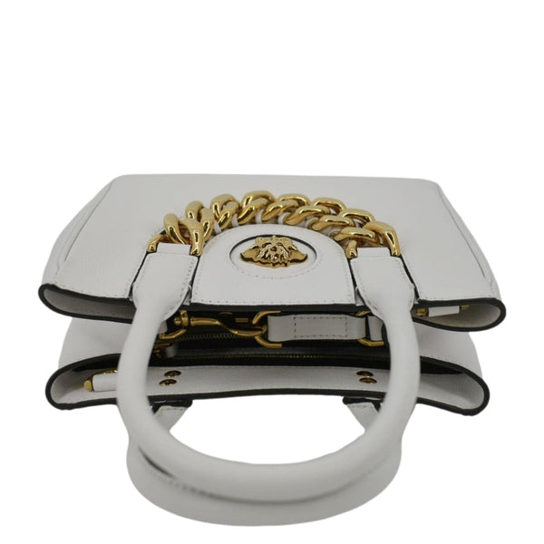 VERSACE La Medusa Leather Top Handle Shoulder Bag White