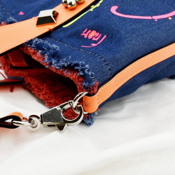 CHRISTIAN LOUBOUTIN Frangibus Small Denim Shoulder Bag Blue