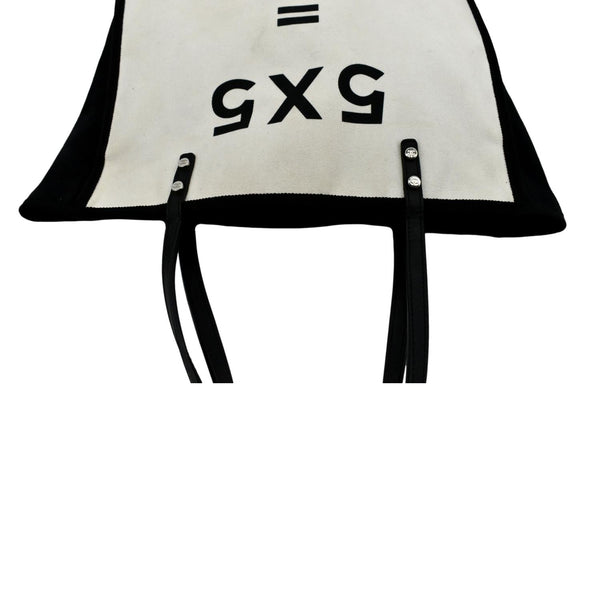 CHANEL 5 x 5 Canvas Tote Bag Ivory