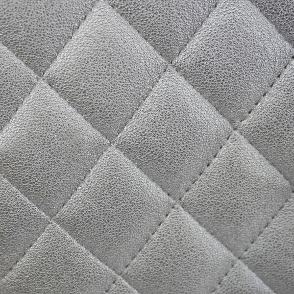 CHANEL Rectangular Flap Mini Lambskin Leather Shoulder Bag Silver Metallic