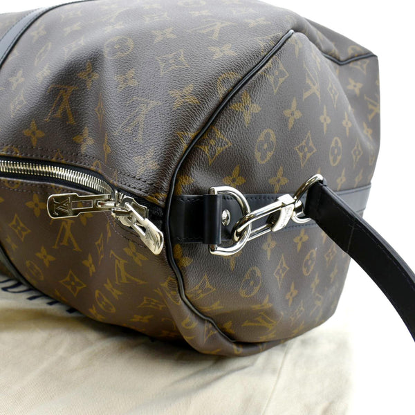 LOUIS VUITTON Keepall 55 Bandouliere Monogram Macassar Travel Bag Brown