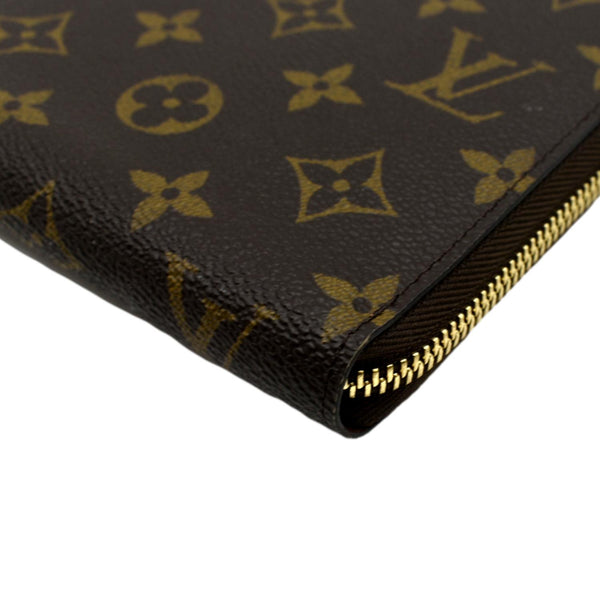 LOUIS VUITTON Zip Around Monogram Canvas Wallet Brown