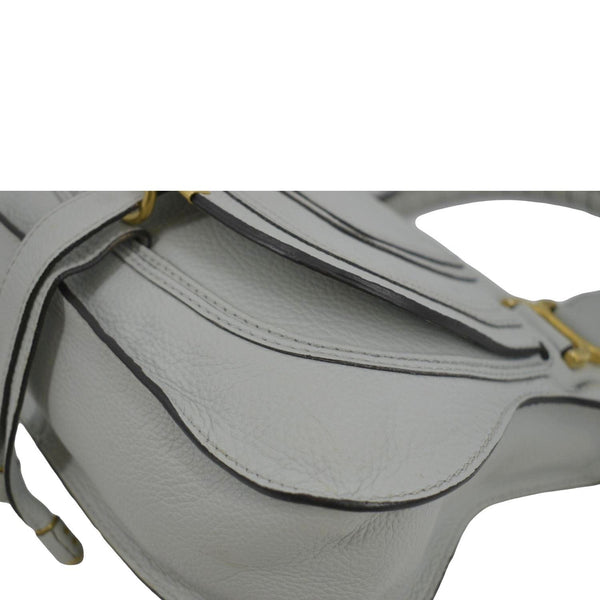CHLOE Marcie Small Calfskin Leather Shoulder Bag Grey