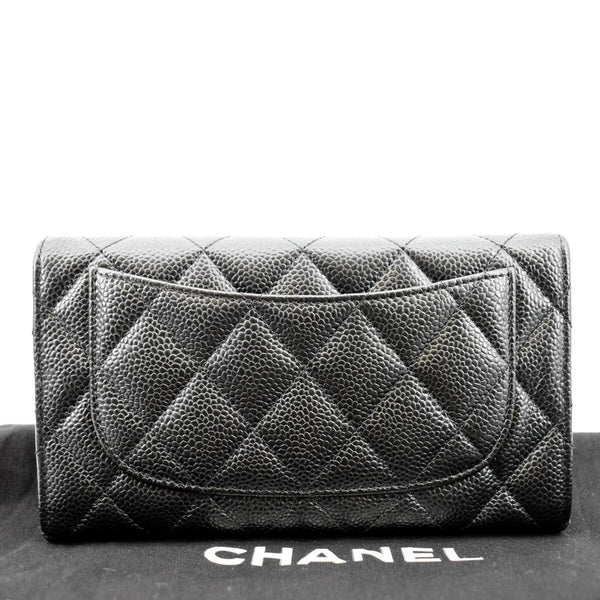 Chanel Flap Quilted Caviar Wallet in Black Color - Backside