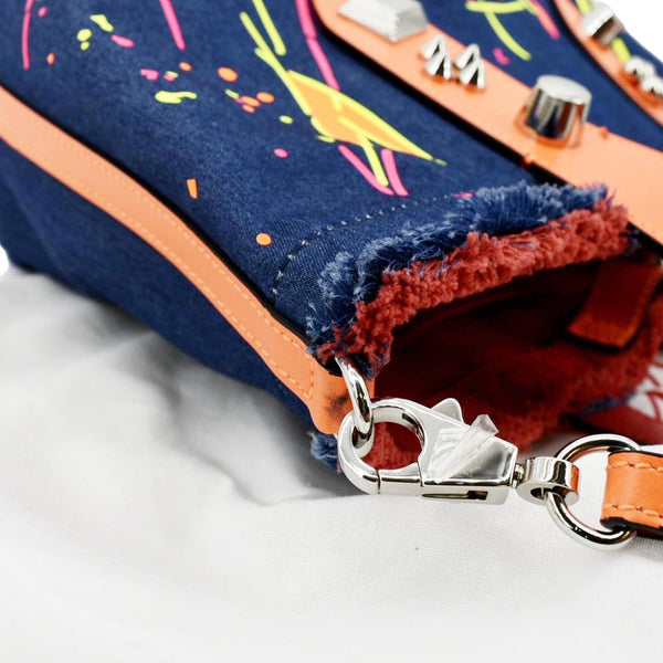 CHRISTIAN LOUBOUTIN Frangibus Small Denim Shoulder Bag Blue