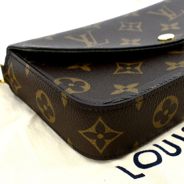 LOUIS VUITTON Felicie Strap & Go Pochette Monogram Canvas Shoulder Bag Brown