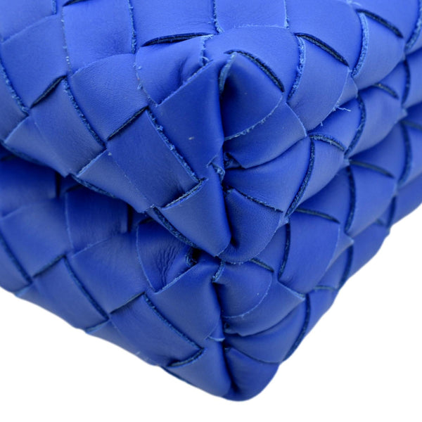 BOTTEGA VENETA Intrecciato Leather Crossbody Messenger Bag Blue