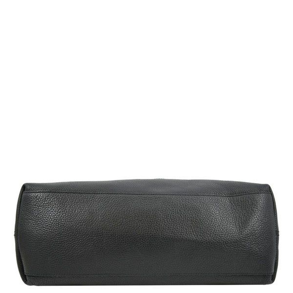 GUCCI Medium Soho Chain Pebbled Leather Tote Bag Black 536196