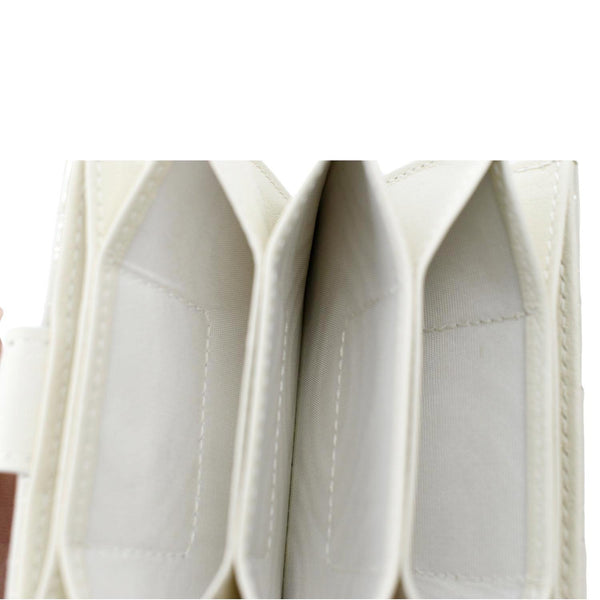 CHRISTIAN DIOR 5 Gusset Patent Leather Card Holder Cream