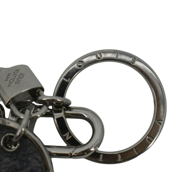 LOUIS VUITTON Porto Crechenne Monogram ID Pocket Key Chain Bag Charm Silver
