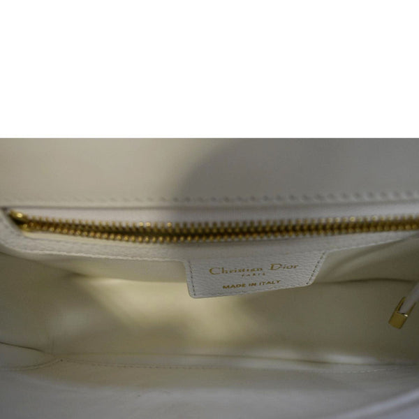 CHRISTIAN DIOR Caro Small Supple Cannage Calfskin Leather Shoulder Bag Ivory