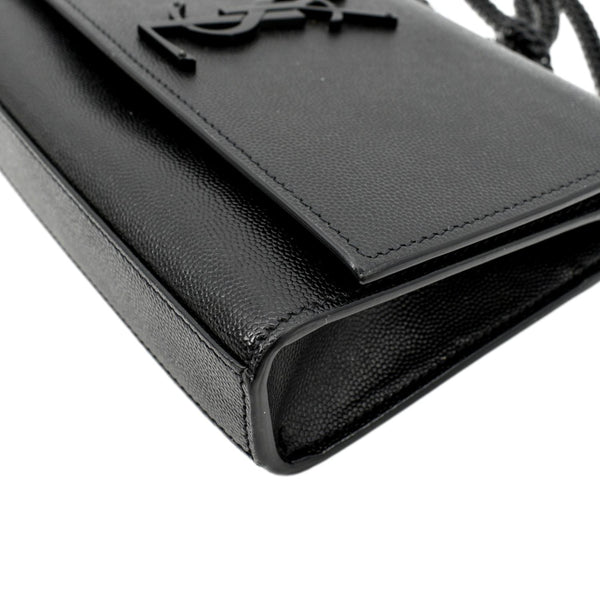 YVES SAINT LAURENT Kate Leather Chain Clutch Crossbody Bag Black