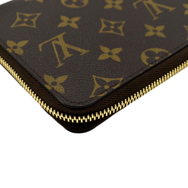 LOUIS VUITTON Zip Around Monogram Canvas Wallet Brown