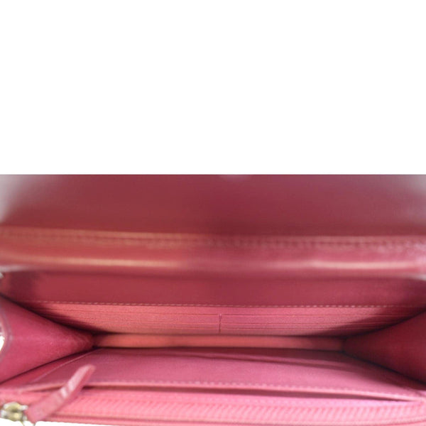 CHANEL Camellia Wallet On Chain Leather Crossbody Bag Pink