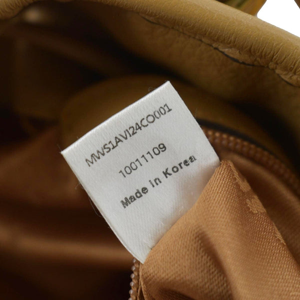 MCM Drawstring Visetos Monogram Print Tote Shoulder Bag Cognac