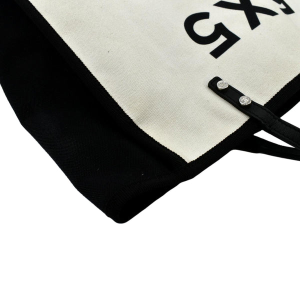 CHANEL 5 x 5 Canvas Tote Bag Ivory