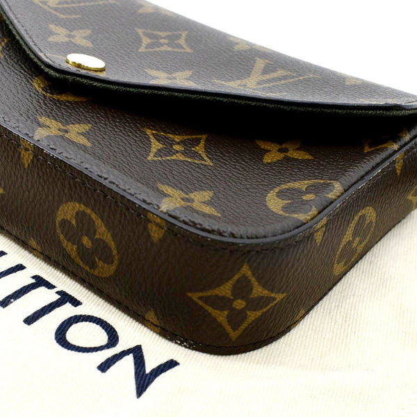 LOUIS VUITTON Felicie Strap & Go Pochette Monogram Canvas Shoulder Bag Brown