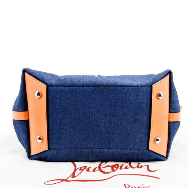 CHRISTIAN LOUBOUTIN Frangibus Small Denim Shoulder Bag Blue