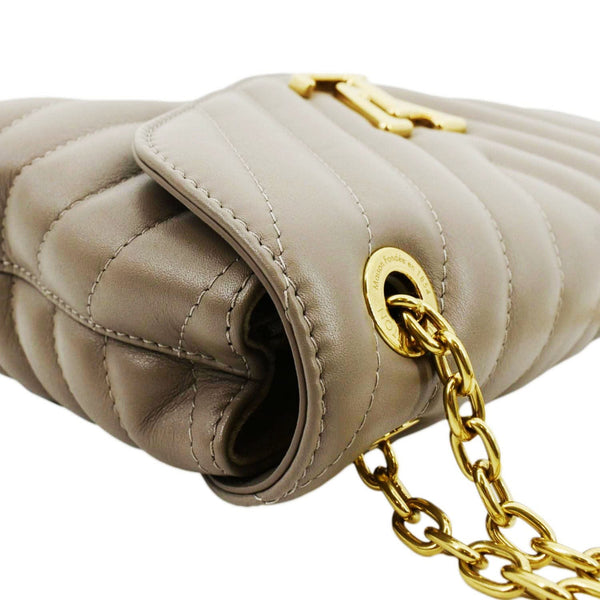 LOUIS VUITTON New Wave Chain MM Calfskin Leather Shoulder Bag Taupe