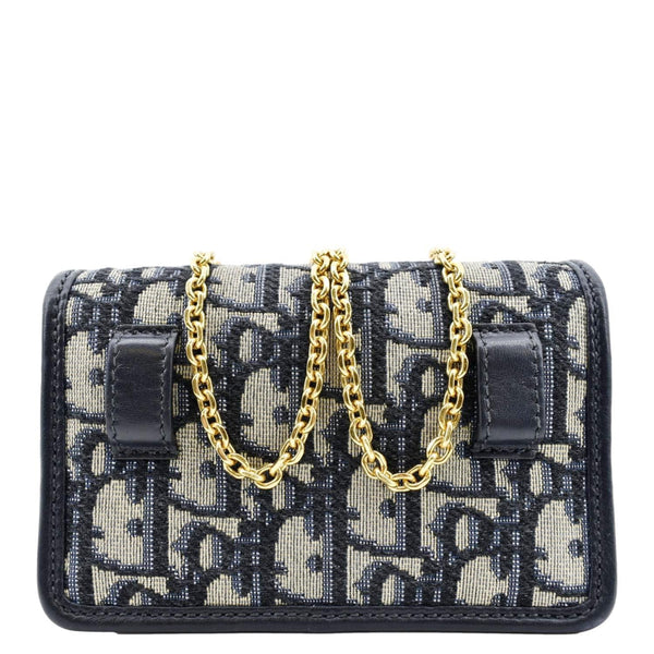 CHRISTIAN DIOR Montaigne Oblique Jacquard Pouch Navy Blue