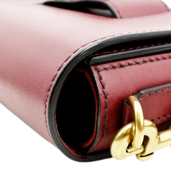 CHRISTIAN DIOR Dio(r)evolution Flap Calfskin Shoulder Bag Dark Red