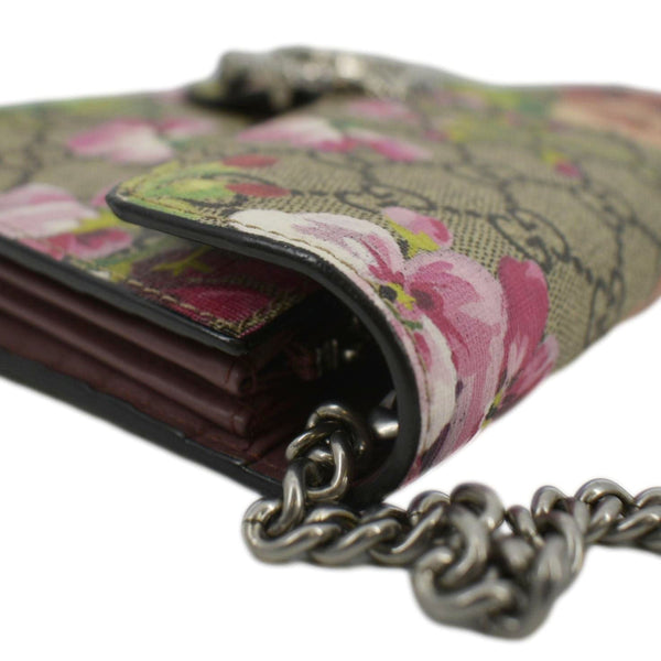 GUCCI Dionysus Blooms GG Supreme Crossbody Chain Wallet Pink 401231