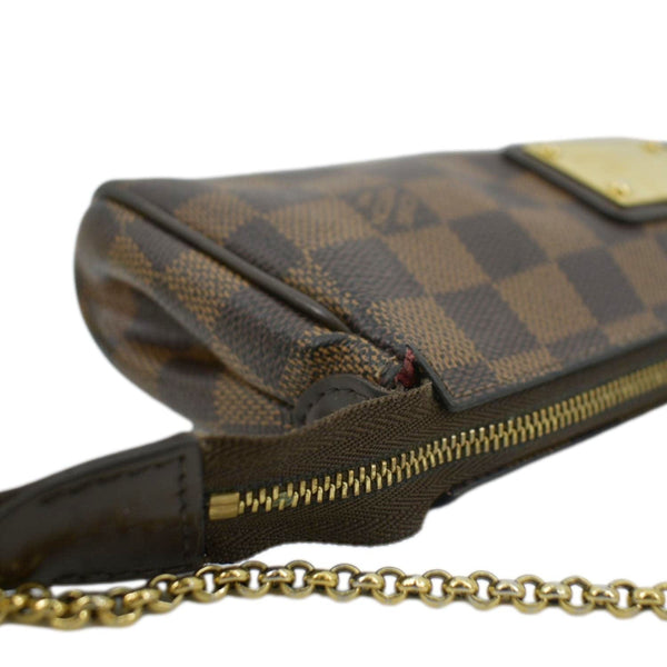 LOUIS VUITTON Eva Pochette Damier Ebene Clutch Crossbody Bag Brown