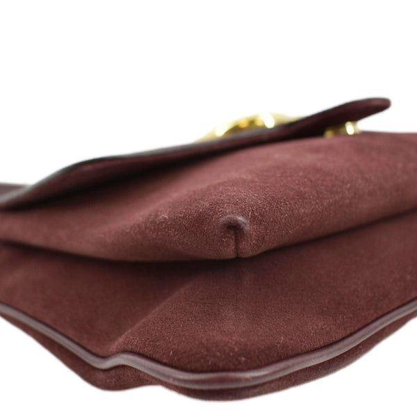 GUCCI Arli Medium Suede Leather Crossbody Bag Red 550126