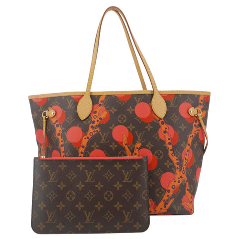 LOUIS VUITTON Neverfull MM Grenade Ramages Monogram Canvas Tote Bag Brown
