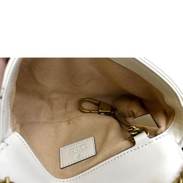 GUCCI GG Marmont Super Mini Matelasse Leather Crossbody Bag White 476433