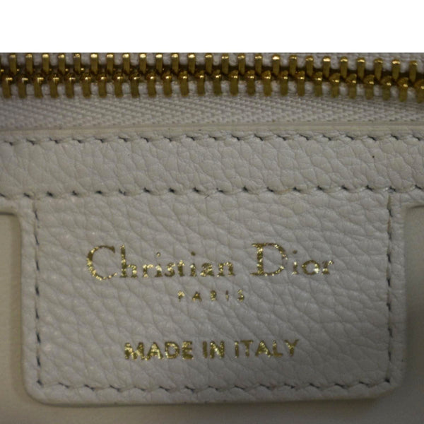 CHRISTIAN DIOR Caro Small Supple Cannage Calfskin Leather Shoulder Bag Ivory