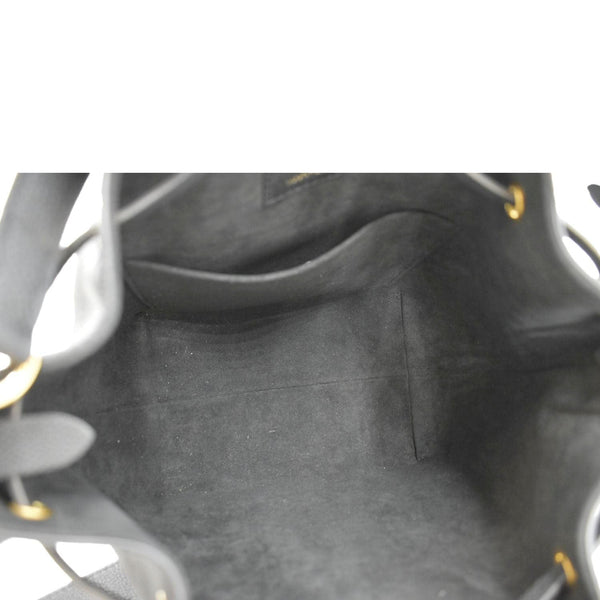 LOUIS VUITTON Lockme Leather Crossbody Bucket Bag Black