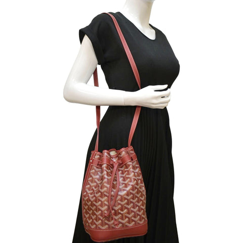 GOYARD Petit Flot Canvas Bucket Bag Red